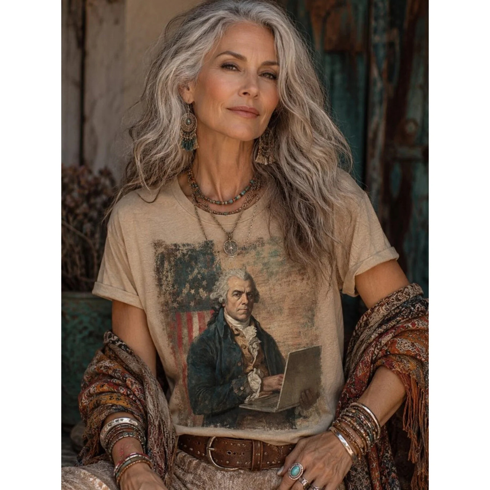 Founding Father Meets the Future HATMAN ORIGINALS T SHIRT TEE MADE IN USA